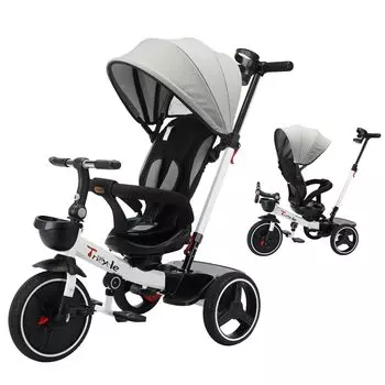 UBRAVOO Riding Steering Push Safety Belt Gift for Years Old Children Tricycle, Детский трехколесный велосипед, 6IN1, Игрушка, Колесо, Планка, В комплекте, Солнцезащитный козырек, Игрушка,