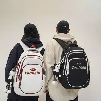 Учащиеся старших классов, школьный рюкзак большой емкости, мужчины, женщины, рюкзак с буквами чёрный