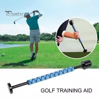 Учебная ручка для гольфа из алюминиевого сплава, тренажер для правого качания, ручка для клюшки, инструмент для тренировки качелей для гольфа для начинающих, аксессуары для гольфа синий/чёрный