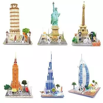 Учебник Todan DIY мировая архитектура 3D модель набор из 6 предметов, корейские популярные головоломки