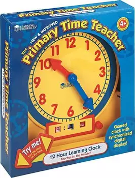 Учебные ресурсы Primary Time TeacherTM Learning Цифровые аналоговые часы для обучения Демонстрация LER 2996 12-часовые часы(р) &