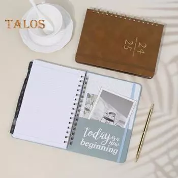 Учебный год, еженедельник, ежемесячный планировщик, тетрадь со спиральной катушкой, плотная бумага, без кровотечения чернил, ежедневный журнал, календарь, тетрадь фиолетовый