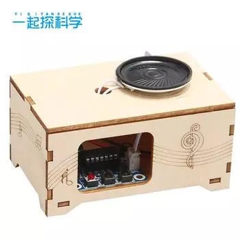 Ученик Наука и технологии Мелкое изготовление своими руками Фонограф Детский забавный диктофон Научный эксперимент Игрушка древесина/чёрный