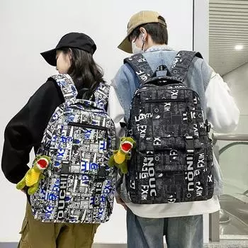 Ученики младших классов средней школы с камуфляжным принтом, школьные сумки для мужчин, большой емкости, рюкзак для женщин, рюкзак с граффити зелёный