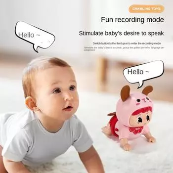 Учимся лазать Звуковая Ходячая Детская Игрушка Электрические Ползающие Детские Игрушки Мальчики Девочки Подарок розовый