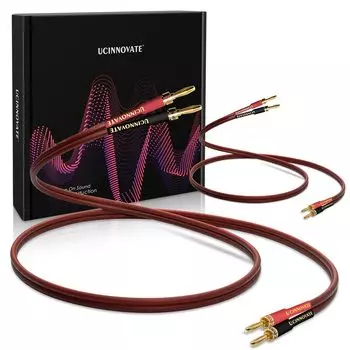 UCINNOVATE High End Чистая медь HIFI OFC акустический провод кабель с банановым штекером 2 м позолоченный банановый штекер папа-папа 600 жил 14AWG для аудио