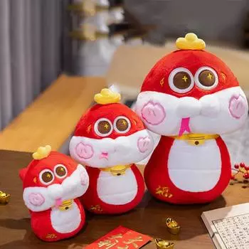 Удачи Год Змеи Мягкая игрушка Змея в китайском стиле Игрушка-талисман Года Змеи Подарки на день рождения 28cm зелёный