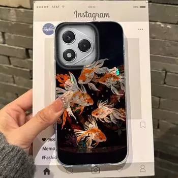 Удачливый Кои Золотая рыбка Девушки Женщины Чехол Для Honor 400 Pro X9c Magic7 Magic6 200 Lite Smart X9a X8a X8b X8c X7c X7b X8 Fundas Обложка Honor X8b белый