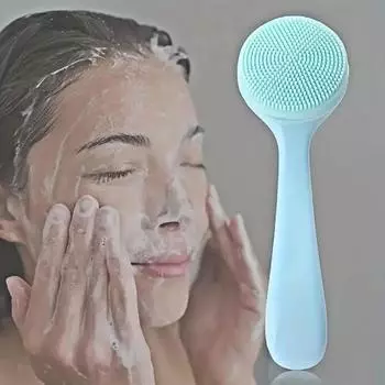 Удаление остатков макияжа, скруббер для чистки лица, силиконовая щетка для мытья лица, уход за кожей лица розовый