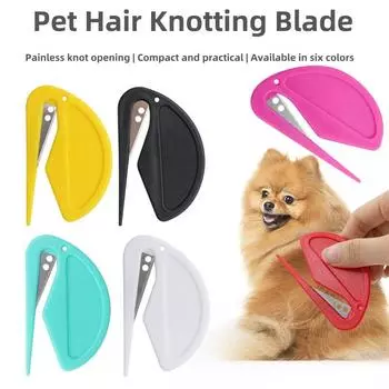 Удаление шерсти домашних животных Knot Dog 2024 Unknot Knife Линька Груминг Линька Trim Нержавеющая Эффективно Безопасные Аксессуары Для Кошек Ножницы белый