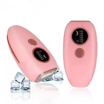 Удаление волос IPL с системой окружающего охлаждения на 360 °. Перманентное средство для удаления волос, безболезненное домашнее использование, 999999 вспышек для лица, подмышек, ног, линии бикини. EU Plug розовый