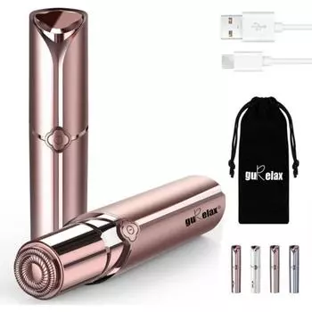 Удаление волос на лице для женщин Gurelax Electric Face Razor Painless Hair Removal Device Removal Device для губ и подбородка с бархатным чехлом, розовый