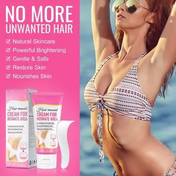 Удаление волос не оставляет черных точек под мышками, на ногах, руках и интимных частях и может использоваться для мягкого подавления волос по всему телу.