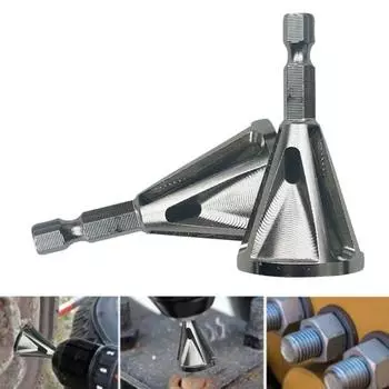 Удаление заусенцев с внешней фаски, треугольный/шестигранный хвостовик, ржавый винт, шлифовальный инструмент из быстрорежущей стали высокой твердости, инструмент для удаления заусенцев, принадлежности для мастерской B золотистый