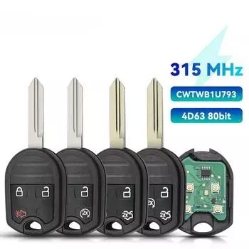 Удаленный ключ от машины 3/4/5 кнопок брелок 315 МГц CWTWB1U793 4D63 чип для Ford Flex Explorer Taurus Mustang 2010 2011 2012 2013 UP 3 Buttons