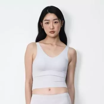 Удалить бесшовный простой бюстгальтер-топ 2 цвета (Кожа/Синий) Blue M