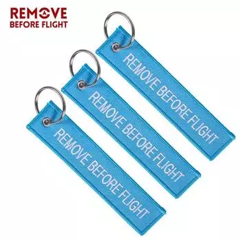 Удалить перед полетом 3 шт./компл. небесно-голубые брелоки с вышивкой, цепочки для ключей, авиационные подарки 3pcs
