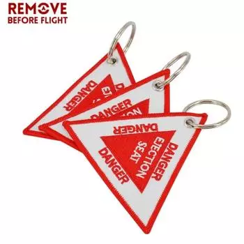 Удалить перед полетом 3 шт. модные треугольные брелки для катапультного сиденья, брелоки с вышивкой для автомобилей красный