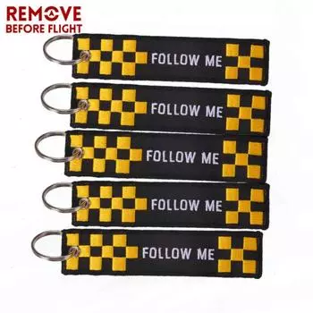 Удалить перед полетом 5 шт., брелки с вышивкой «Следуй за мной», модные аксессуары 5pcs