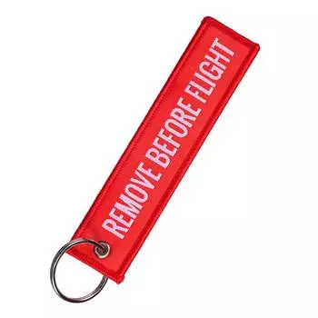 Удалить перед полетом брелок для ключей из полиэстера с вышивкой и надписью 13*3 см