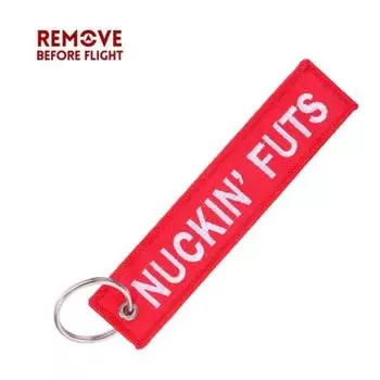 Удалить перед полетом Nuckin Futs брелки для экипажа авиационные подарки кольца для ключей для мотоциклов красный