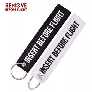 Удалить перед полетом Вставить перед полетом Брелок с буквами Мотоциклетный брелок для ключей Авиационные подарки 2pcs