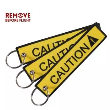 Удалите перед полетом, 3 шт./компл., брелок с вышивкой, модный желтый брелок для ключей для автомобилей жёлтый