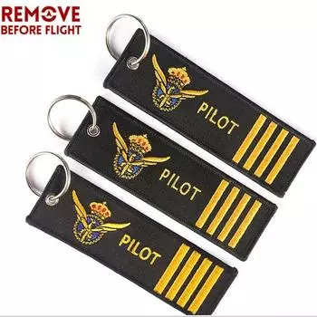 Удалите перед полетом бирки для багажа, брелок с надписью для пилота, подарок для авиационного пилота чёрный