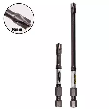 Ударная бита для твердости отвертки, специальная магнитная шлицевая бита, 6 мм 65mm