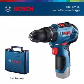 Ударная дрель Bosch GSB 12V-30 Бесщеточный двигатель, мощный, низкий уровень шума и длительный срок службы Электронная плавная регулировка скорости