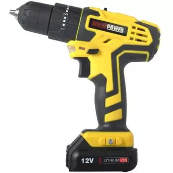 Ударная литиевая электродрель, ручная электрическая дрель, ударная дрель, многофункциональная бытовая электрическая отвертка жёлтый