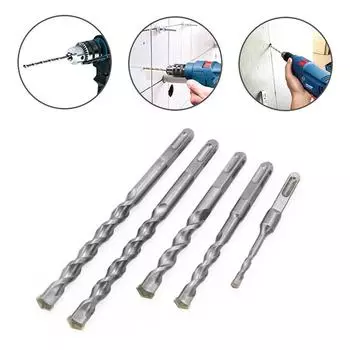 Ударное сверло 6-35 мм, электрический молоток по бетону, с U-образной канавкой для стружки 6mmx200mm