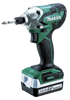 Ударный гайковерт Makita MTD001, аккумулятор типа MTD001, 2 аккумулятора и кейс с зарядным устройством в комплекте MTD001DSX (свет 14.4В используется) 1.5Ач зелёный