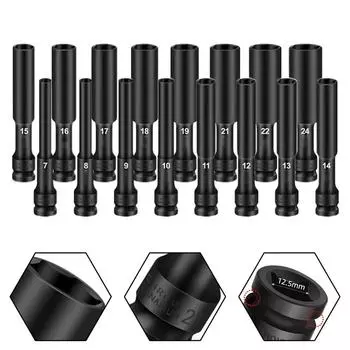 Ударный гайковерт с шестигранной головкой 1/2 дюйма, адаптер для гаечного ключа 8-24 мм 10mm