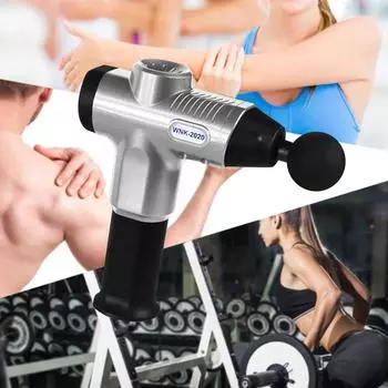 Ударный массаж 8 советов Вибрационная терапия для мышц тела Массажер для восстановления серый