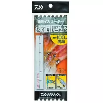 Ударный поводок Daiwa Shock Leader с удобным прямым соединением Squid Chichiwa 2 для 5 рожков из флюорокарбона Расстояние 100 см Мелководье 4 Прозрачный Нет.