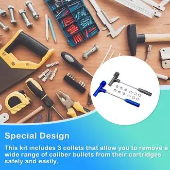 Ударный съемник пуль, молоток с тремя наборами ручных инструментов для извлечения, профессиональный многофункциональный ремонтный цех синий