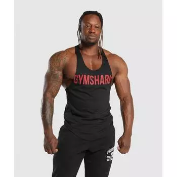 Ударный стрингер GYMSHARK Черный Ярко-Красный A6A5Y RBWN XS