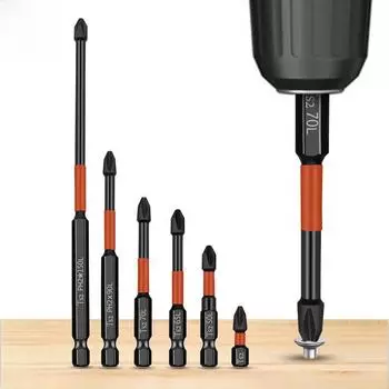 Ударопрочная электрическая отвертка промышленного класса с мощным магнитным крестовым наконечником, высокой твердостью для пневматических и ручных дрелей.