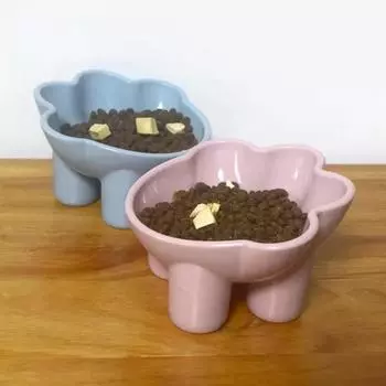 Ударопрочная миска для домашних животных, приподнятые миски для домашних животных с безопасным пищевым материалом, защита шеи, наклонная, приподнятая для кошек для снижения XS зелёный