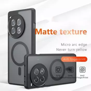 Ударопрочный акриловый чехол для Oneplus Ace 3 Pro ACE3 1+12R 11R Nord3 Чехол для беспроводной зарядки Magsafe Magnetic Len Защитный чехол oneplus ACE 3 PRO чёрный