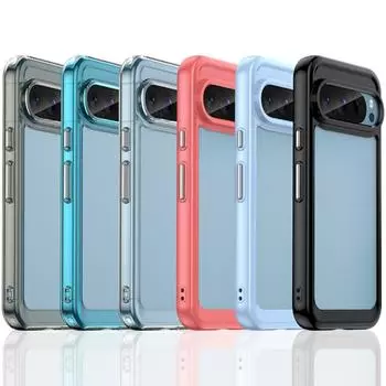 Ударопрочный акриловый прозрачный чехол для телефона Google Pixel 9 Pro XL с цветной рамкой, твердый чехол для Pixel 8 Pro 8A For Pixel 8 чёрный