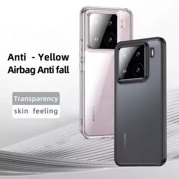 Ударопрочный акриловый прозрачный чехол для телефона Xiaomi 15 Pro 14T 13T 14 Ultra Armored Antiknock Bumper Back Cover для Xiaomi 14T Pro Не желтеет Xiaomi 15 матовый черный