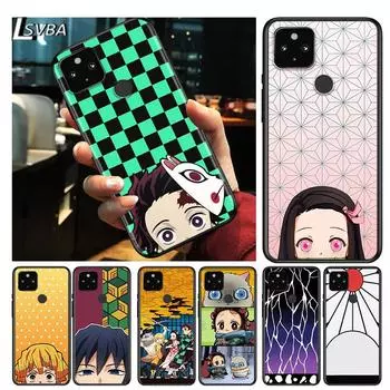 Ударопрочный чехол Demon Slayer Anime для Google Pixel 5 4 5A 4A XL 5G Black Phone Case Shell Soft Fundas Coque Capa Pixel 4 XL