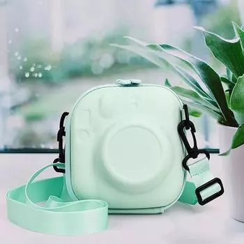 Ударопрочный чехол для камеры Eva Сумка для камер Instax Mini 7+/8/9/11/12/40 Сумка с регулируемым ремнем Карман для камеры синий