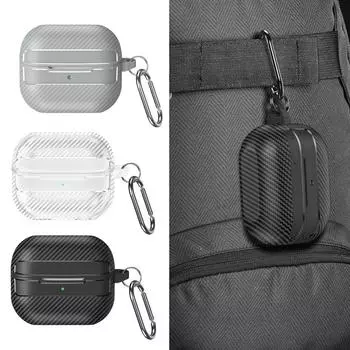 Ударопрочный чехол для наушников Samsung Galaxy Buds 3 Silicon Pro Buds3 Carbon Fiber Coques Bag Co R3K7 black-For Samsung buds 3 pro