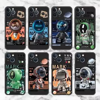 Ударопрочный чехол для телефона Apple iPhone 14 11 13 12 Pro Max 7 8 6 6S 14 Plus XR X XS max SE Soft Fundas Cute Head Mini Astronaut iPhone 6 6S