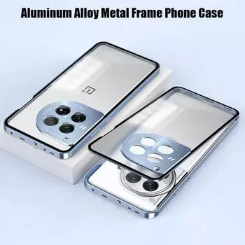 Ударопрочный чехол для телефона Oneplus Ace 3 Pro 3V с металлической рамкой из алюминиевого сплава, матовая прозрачная акриловая задняя крышка для Oneplus ACE 3Pro Oneplus ACE 3V серебряный
