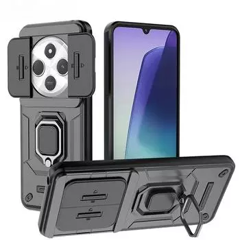 Ударопрочный чехол для телефона Redmi 14C 14 C Armor Camera Back Cover для Xiaomi Redmi Note 13 13C 14C POCO C65 X6 F6 M6 Pro 4G Case Redmi 13 чёрный