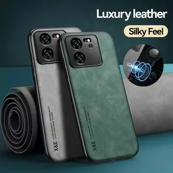 Ударопрочный чехол для Xiaomi 13T Pro Защитный чехол Встроенный магнитный автомобильный держатель для Mi 12 12T 11T 11 10S 10T Phone Текстурированная бизнес-полная защита For Xiaomi 13 Lite синий